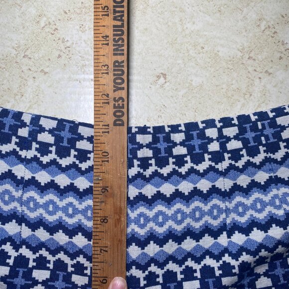 Forever 21 Womens Geometric Pattern Blue White Woven Short Shorts Casual Beach - Picture 8 of 8